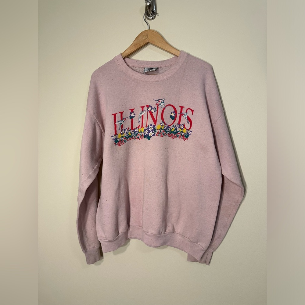 Vintage Lee Brand Chicago ILLINOIS Pink Women’s Sweater Size XL
